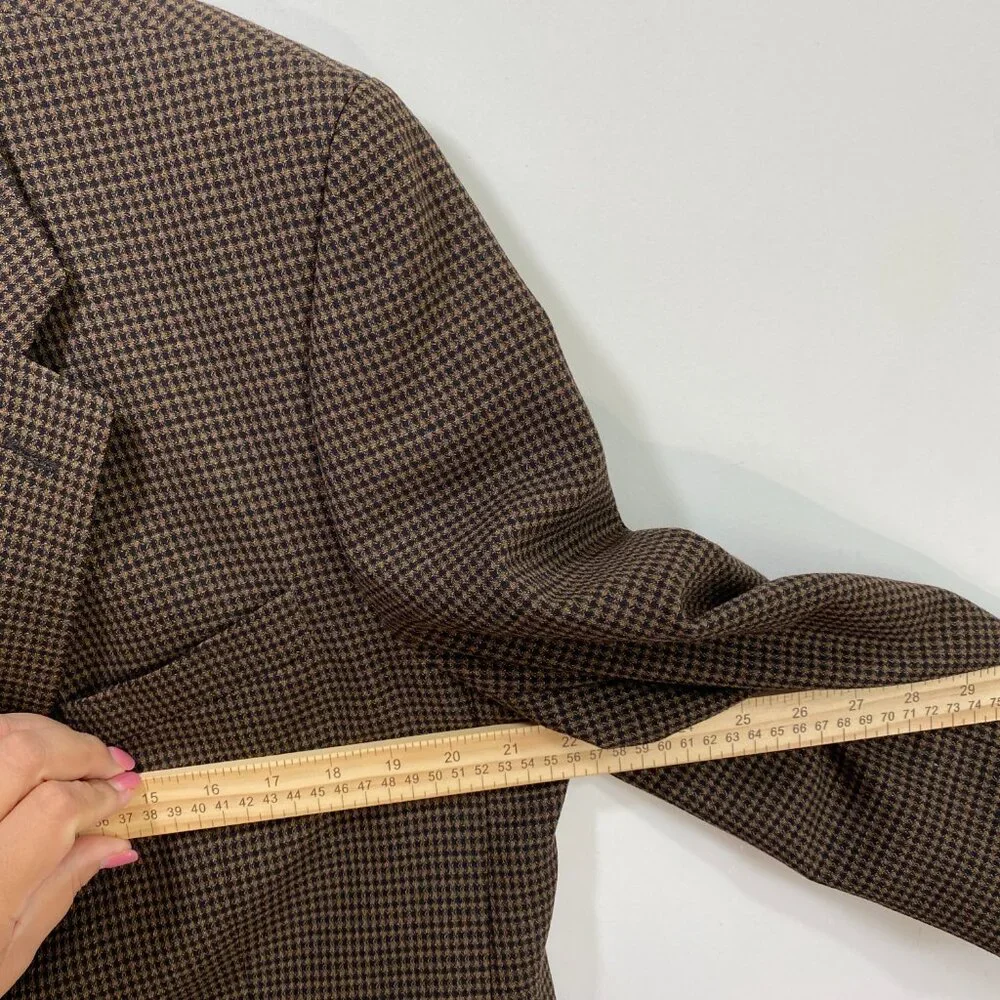 Vintage Marshall Fields 100% Wool Sport Coat Men‎ 40R Brown Herringbone 3 Button